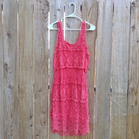 American Rag - Coral Crochet Mini Dress - Picture 4 of 13